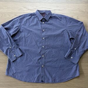 UNTUCKit Shirt Men XXL Geomtric Blue Dress Casual Travel Cotton